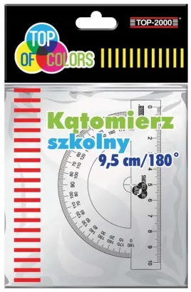 Kątomierz Szkolny Plastikowy 9,5cm/180* Top-2000