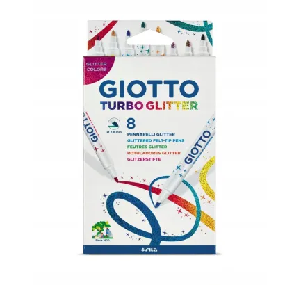 Pisaki Giotto Turbo Glitter z Brokatem 8 Kolorów